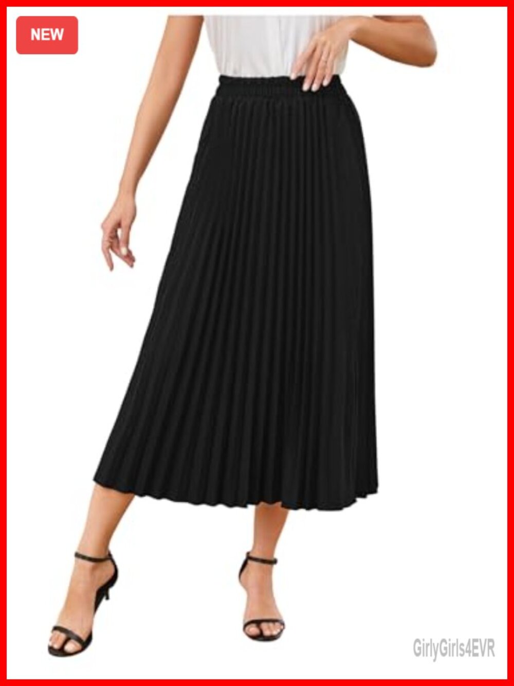 SweatyRocks Women's Pleated Long Skirt High Rise Casual Solid